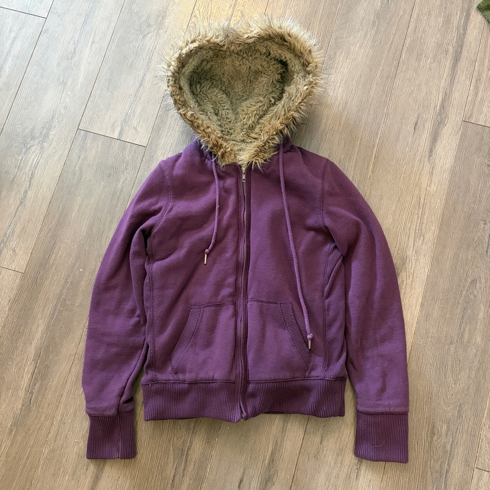 Y2K Bluenotes Hoodie with Faux Fur Lining